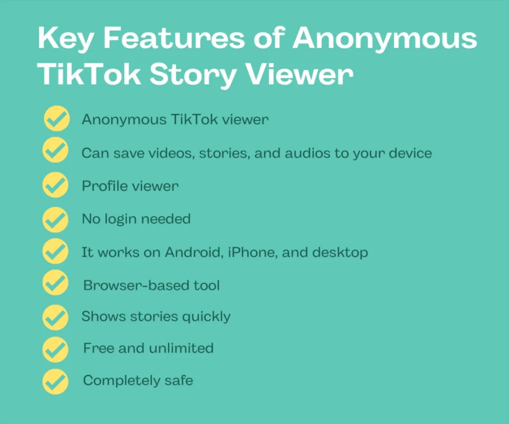 Key Features of Anonymous TikTok Story Viewer