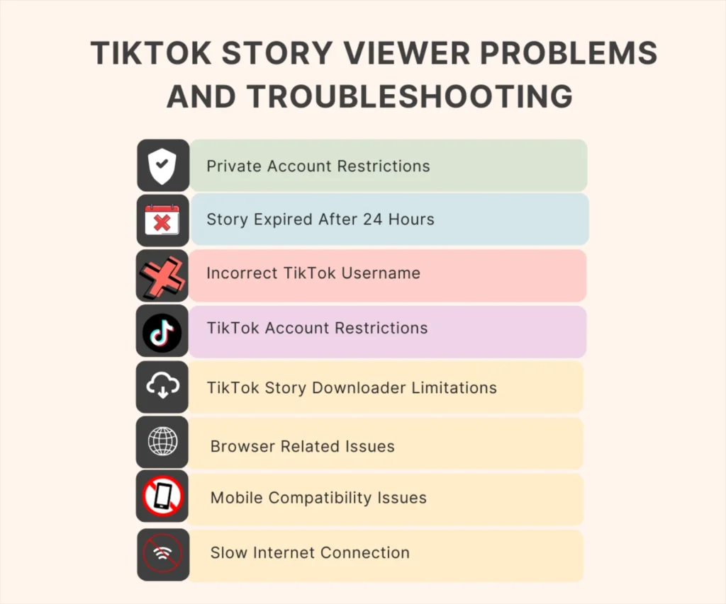 List of TikTok Story Viewer Problems and Troubleshooting