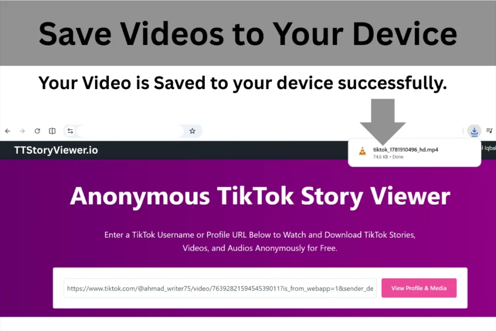 Video Is saved to your device
