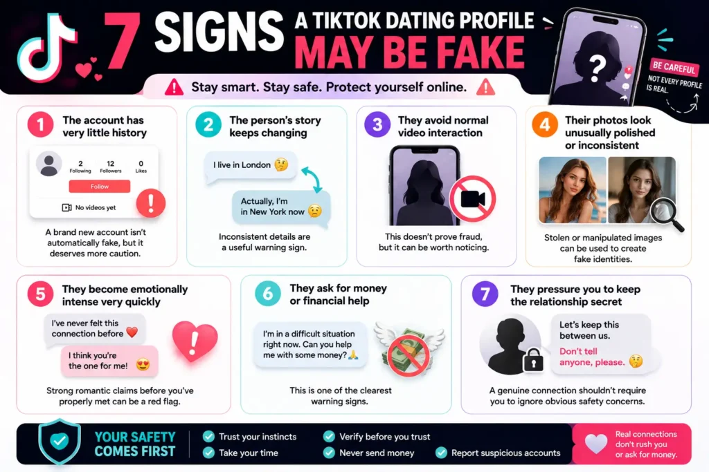 7 Signs that shows a TikTok dating profile is fake