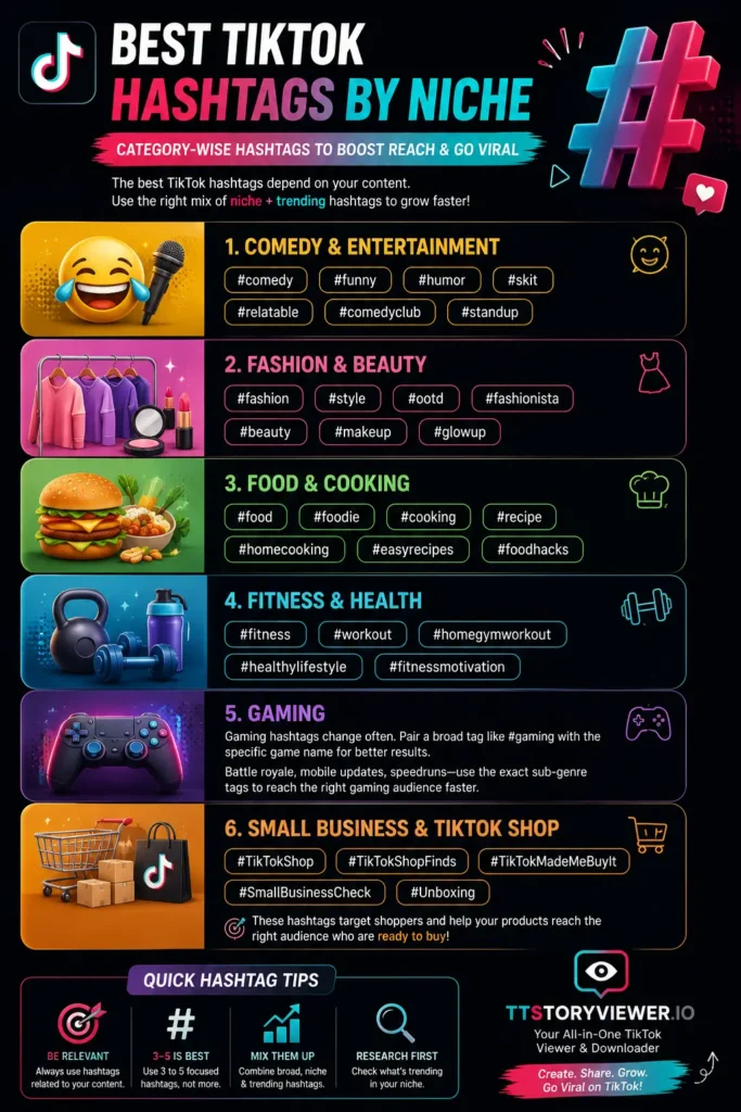 Best TikTok Hashtags by Niche in 2026