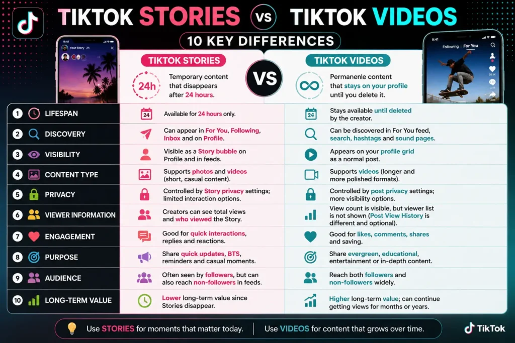 TikTok Stories Vs Videos - 10 Key Differences