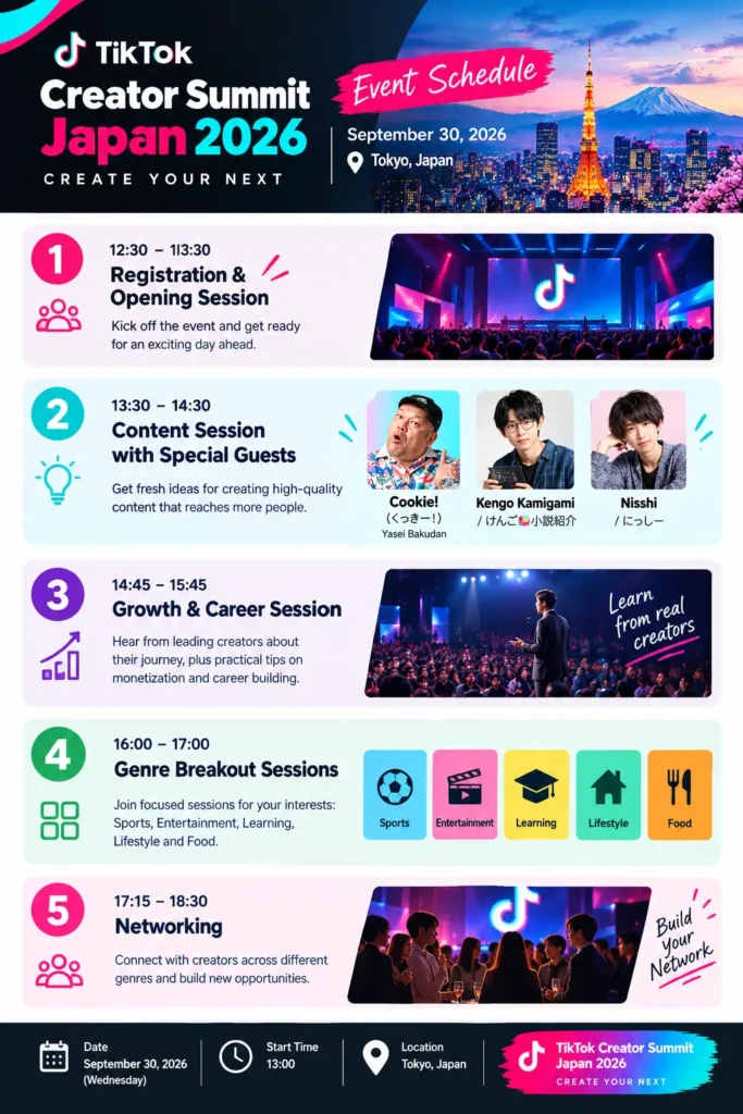 TikTok Creator Summit Japan Schedule