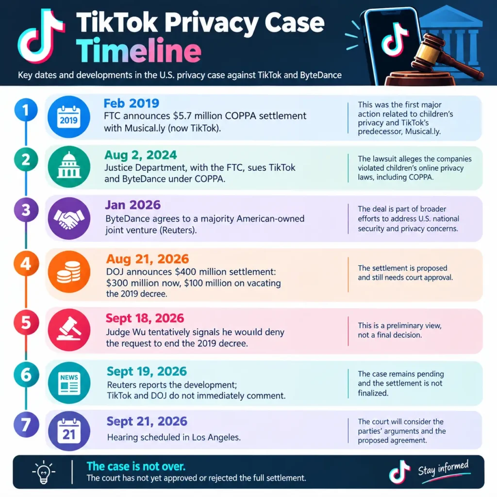 TikTok Privacy Case Timeline